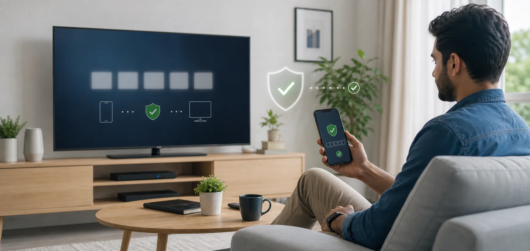 Smart TV showing generic non-branded device registration steps